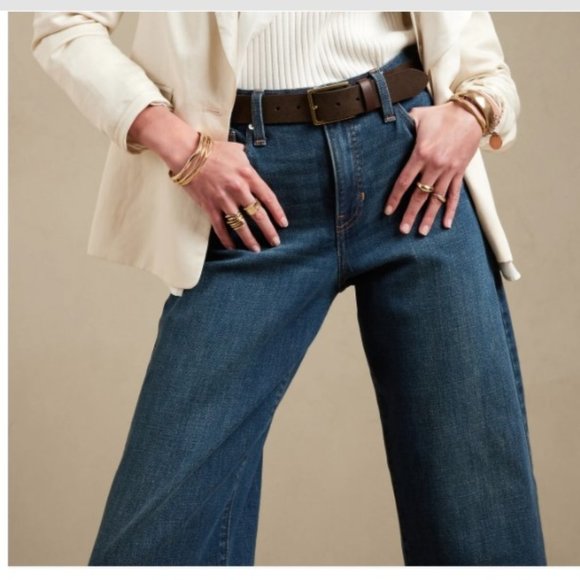 Banana Republic Jeans. Barrel Leg sz 24 TALL - NEW - Picture 2 of 8